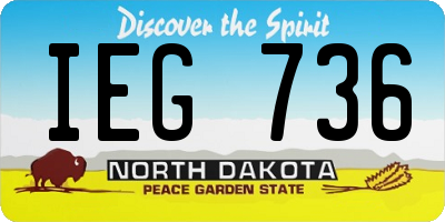 ND license plate IEG736