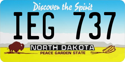 ND license plate IEG737