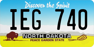 ND license plate IEG740