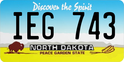 ND license plate IEG743