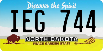 ND license plate IEG744