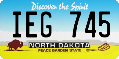 ND license plate IEG745