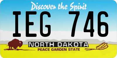 ND license plate IEG746