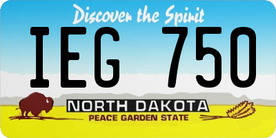 ND license plate IEG750