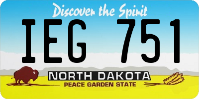 ND license plate IEG751