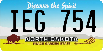 ND license plate IEG754