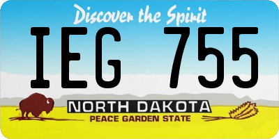 ND license plate IEG755