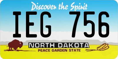 ND license plate IEG756