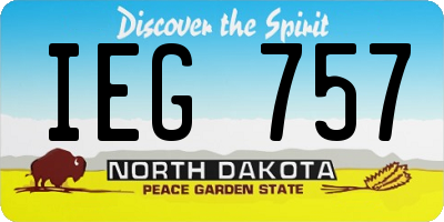 ND license plate IEG757