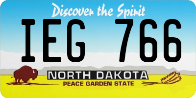 ND license plate IEG766