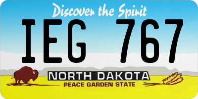 ND license plate IEG767