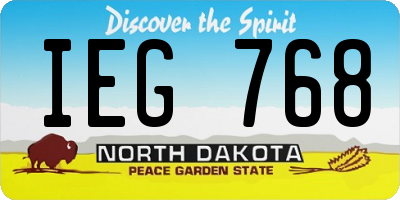 ND license plate IEG768