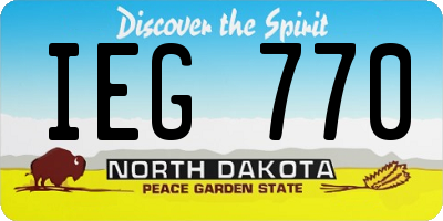 ND license plate IEG770