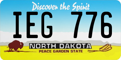 ND license plate IEG776