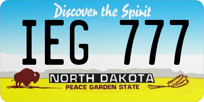ND license plate IEG777