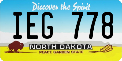 ND license plate IEG778