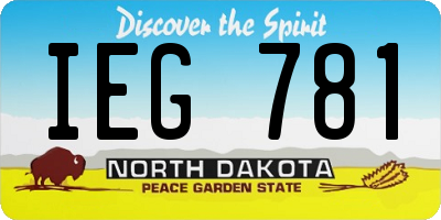 ND license plate IEG781