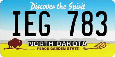 ND license plate IEG783