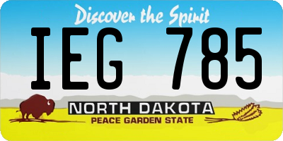 ND license plate IEG785