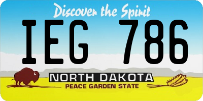 ND license plate IEG786