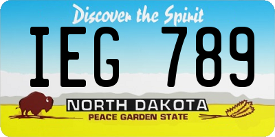 ND license plate IEG789