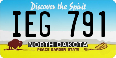 ND license plate IEG791