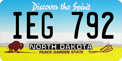 ND license plate IEG792
