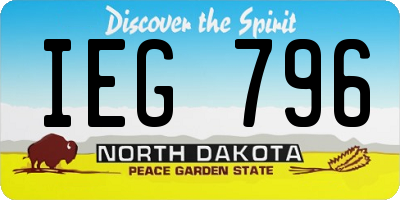 ND license plate IEG796