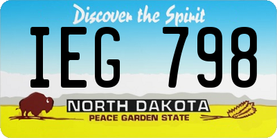 ND license plate IEG798