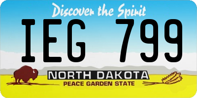 ND license plate IEG799
