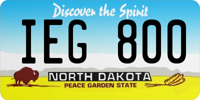 ND license plate IEG800