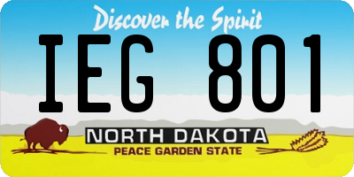 ND license plate IEG801