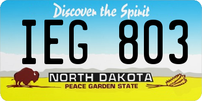 ND license plate IEG803