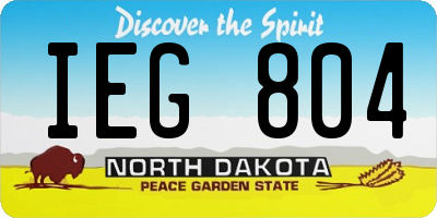 ND license plate IEG804