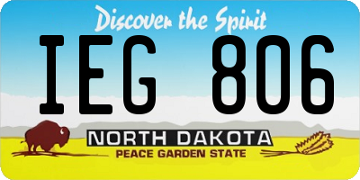 ND license plate IEG806