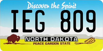 ND license plate IEG809
