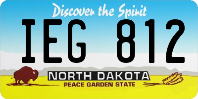 ND license plate IEG812