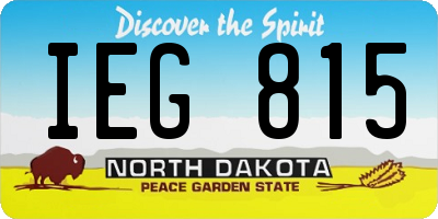 ND license plate IEG815
