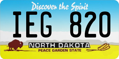 ND license plate IEG820