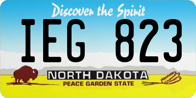 ND license plate IEG823