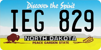 ND license plate IEG829