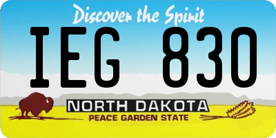 ND license plate IEG830