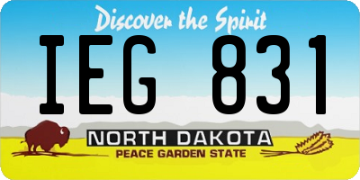 ND license plate IEG831