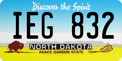 ND license plate IEG832