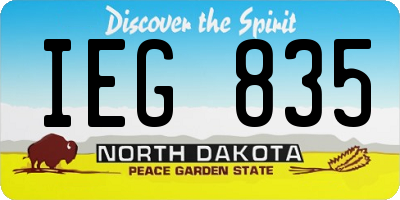 ND license plate IEG835