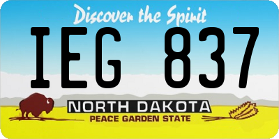 ND license plate IEG837