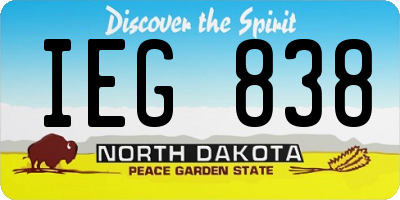 ND license plate IEG838