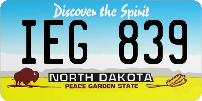 ND license plate IEG839
