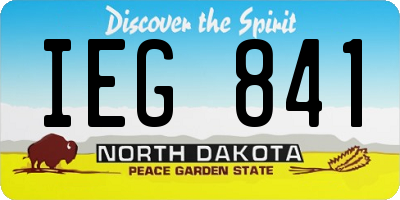 ND license plate IEG841