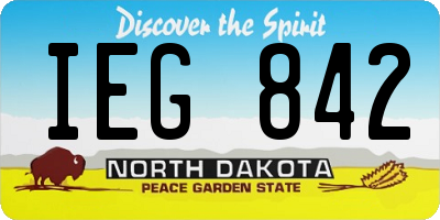 ND license plate IEG842